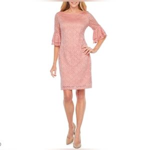 Liz Claiborne Short Tiered Bell Sleeve Diamond Lace